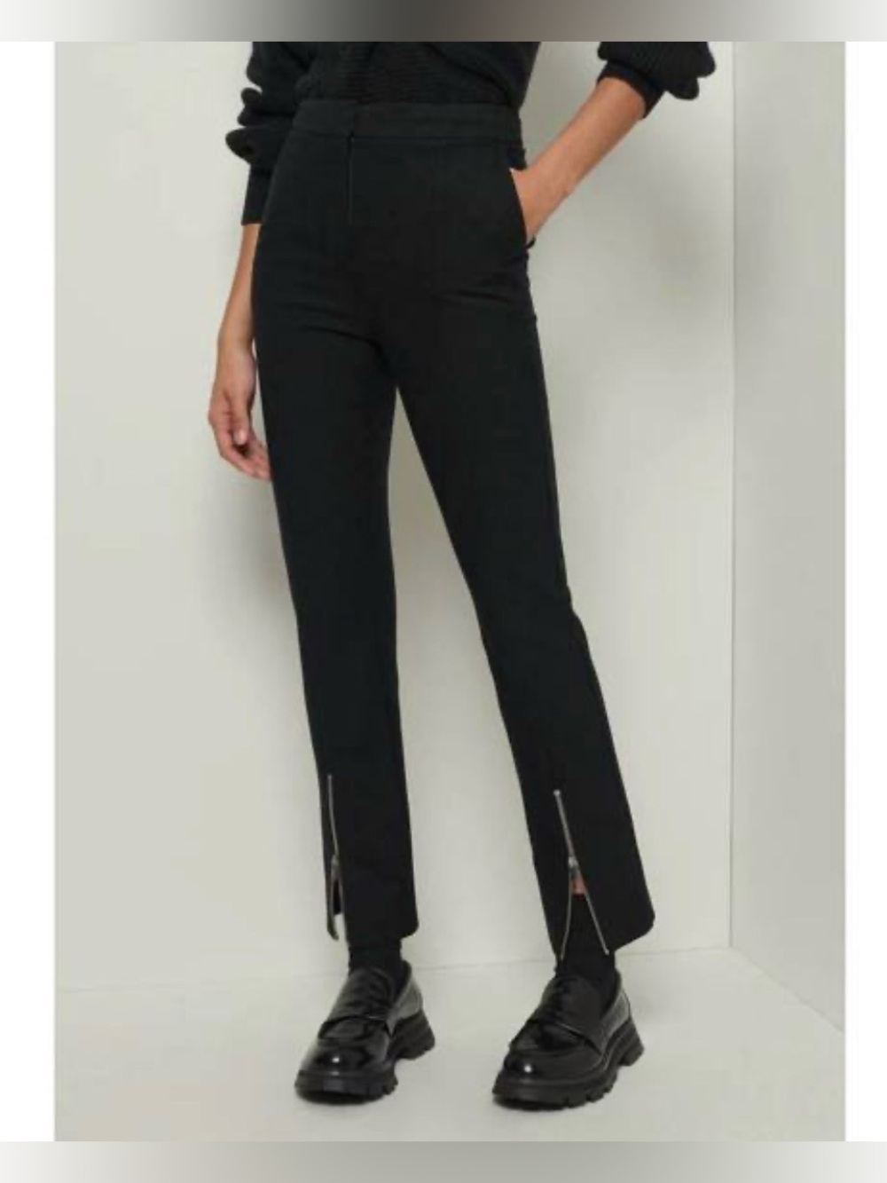 DEREK LAM 10 CROSBY VAN ZIP CUFF CROPPED PANTS (size 8)